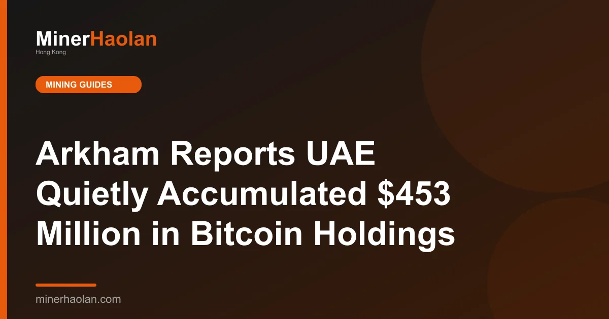 Arkham Reports UAE Quietly Accumulated $453 Million in Bitcoin Holdings