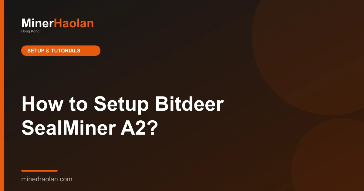 How to Setup Bitdeer SealMiner A2?