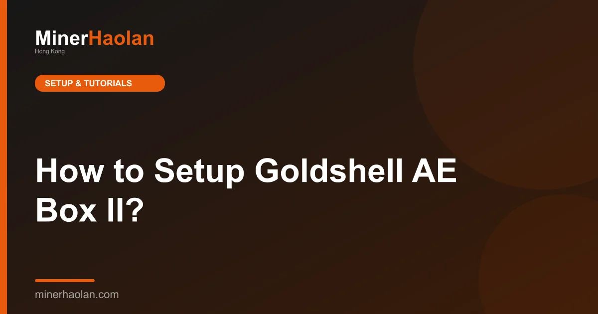 How to Setup Goldshell AE Box II?