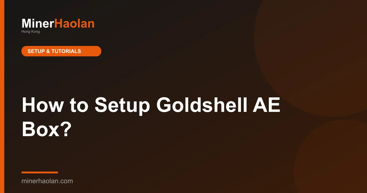 How to Setup Goldshell AE Box?