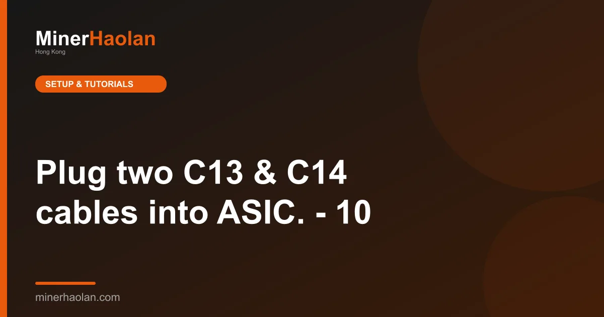 Plug two C13 & C14 cables into ASIC. - 10