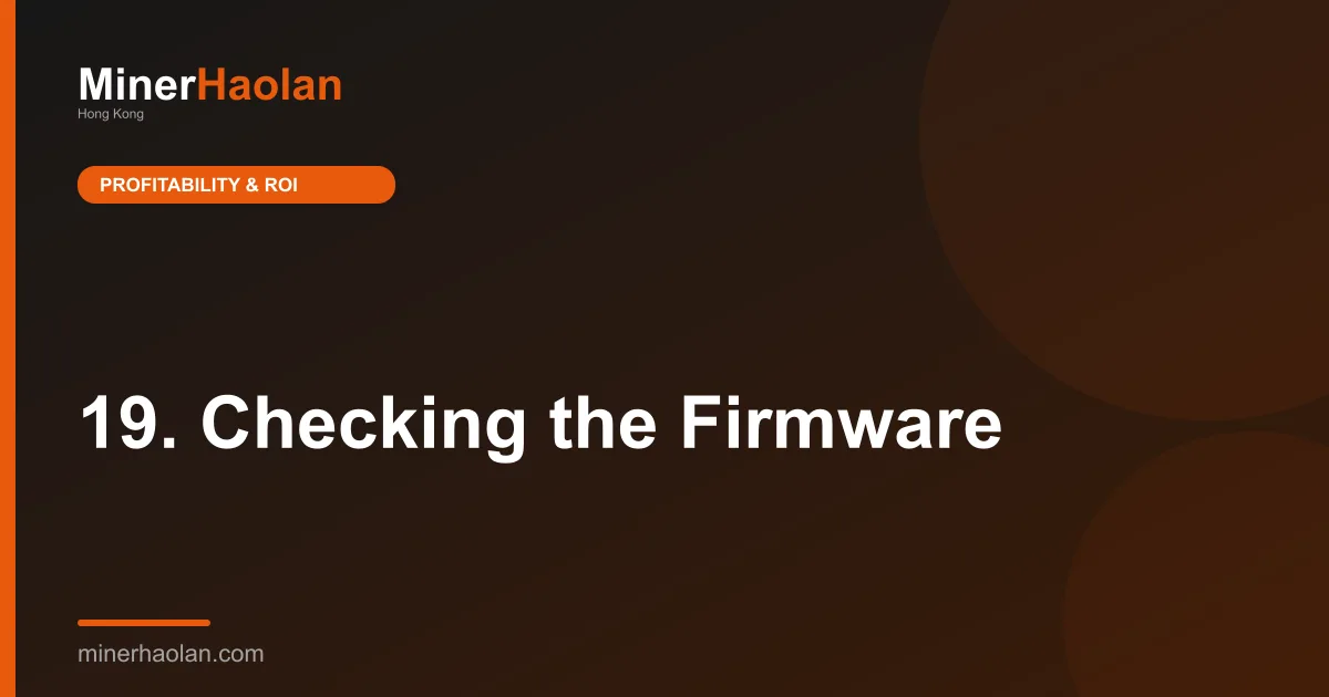 19. Checking the Firmware