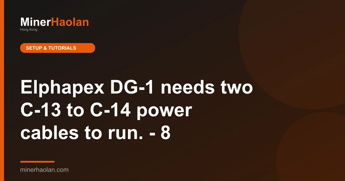 Elphapex DG-1 needs two C-13 to C-14 power cables to run. - 8