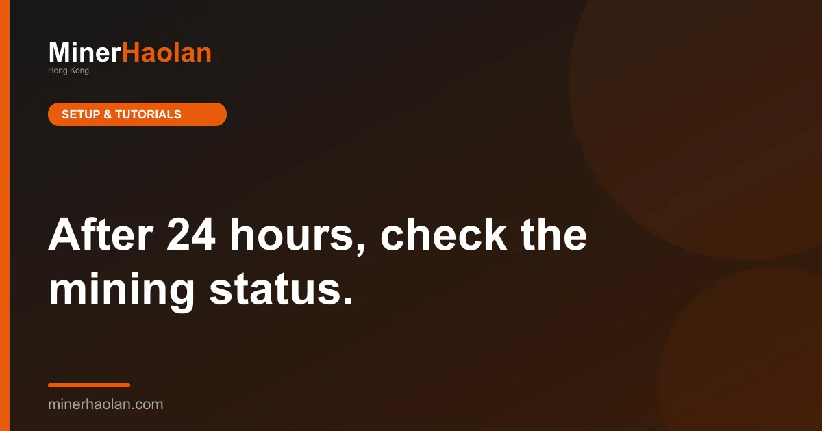After 24 hours, check the mining status.