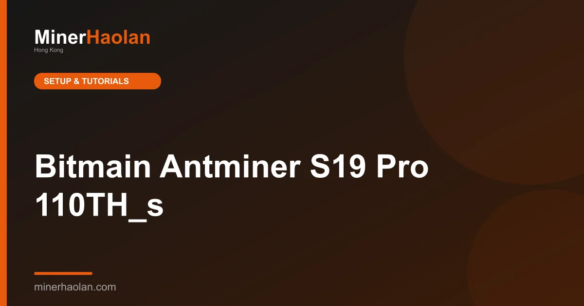 Bitmain Antminer S19 Pro 110TH_s