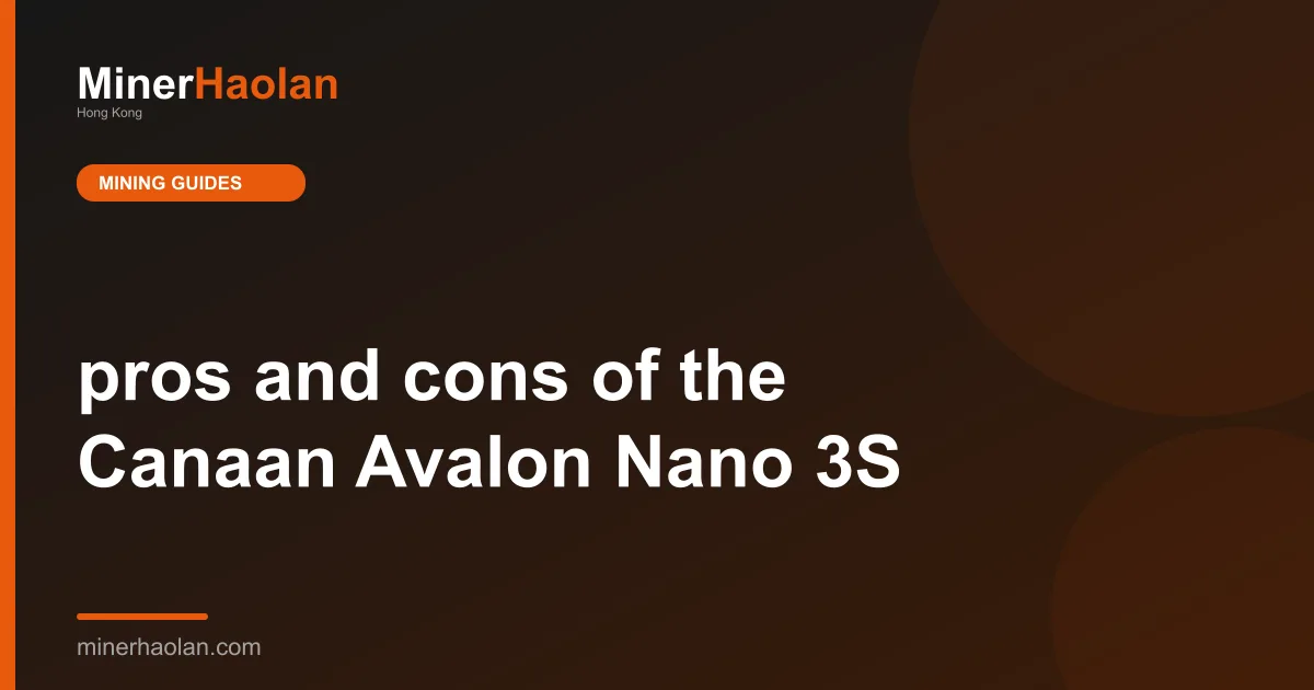 pros and cons of the Canaan Avalon Nano 3S