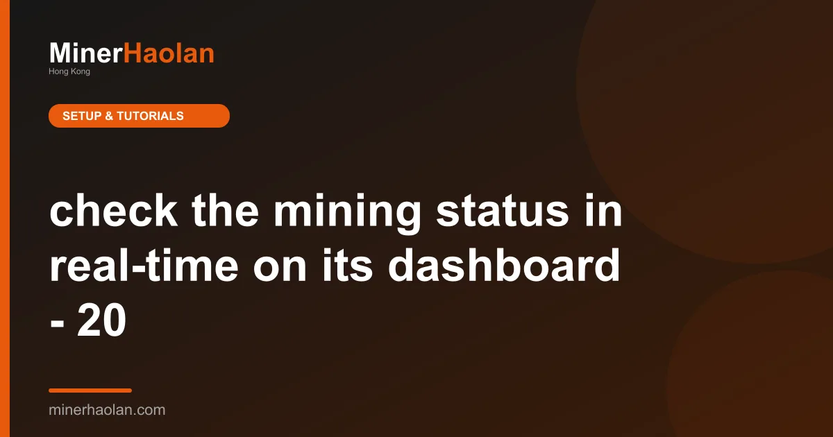 check the mining status in real-time on its dashboard - 20