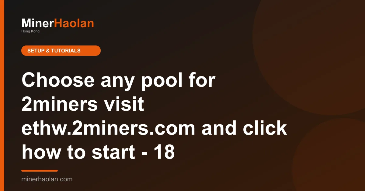Choose any pool for 2miners visit ethw.2miners.com and click how to start - 18