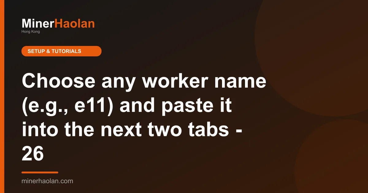 Choose any worker name (e.g., e11) and paste it into the next two tabs - 26