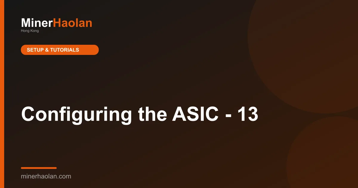 Configuring the ASIC - 13