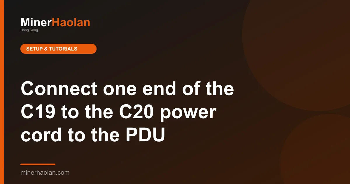 Connect one end of the C19 to the C20 power cord to the PDU