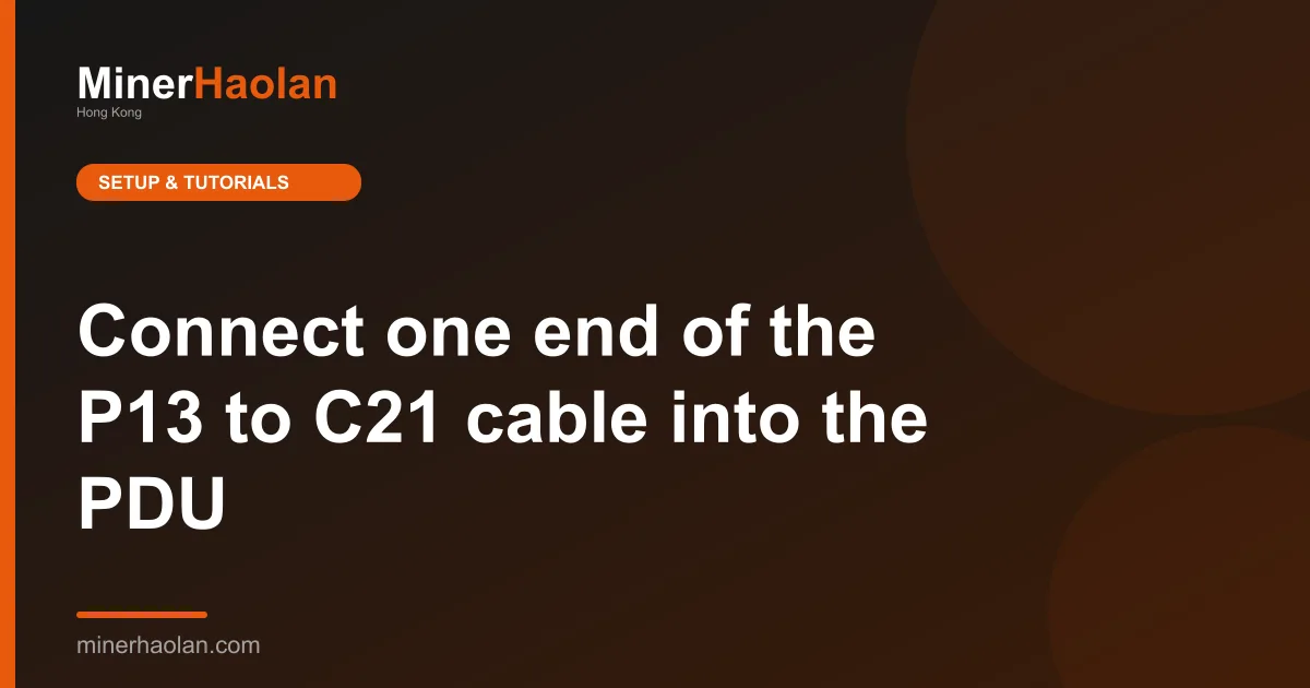 Connect one end of the P13 to C21 cable into the PDU