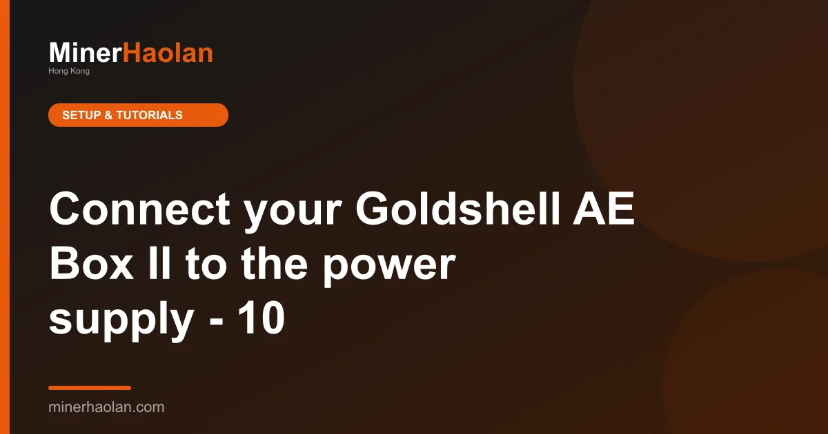 Connect your Goldshell AE Box II to the power supply - 10