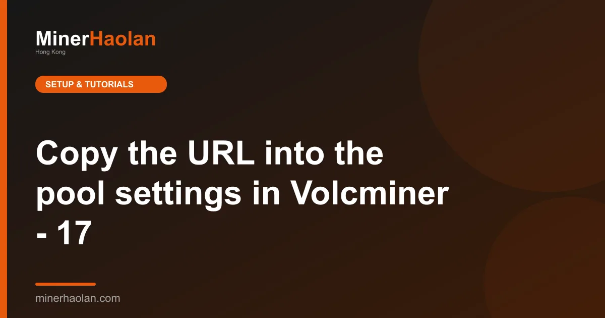 Copy the URL into the pool settings in Volcminer - 17
