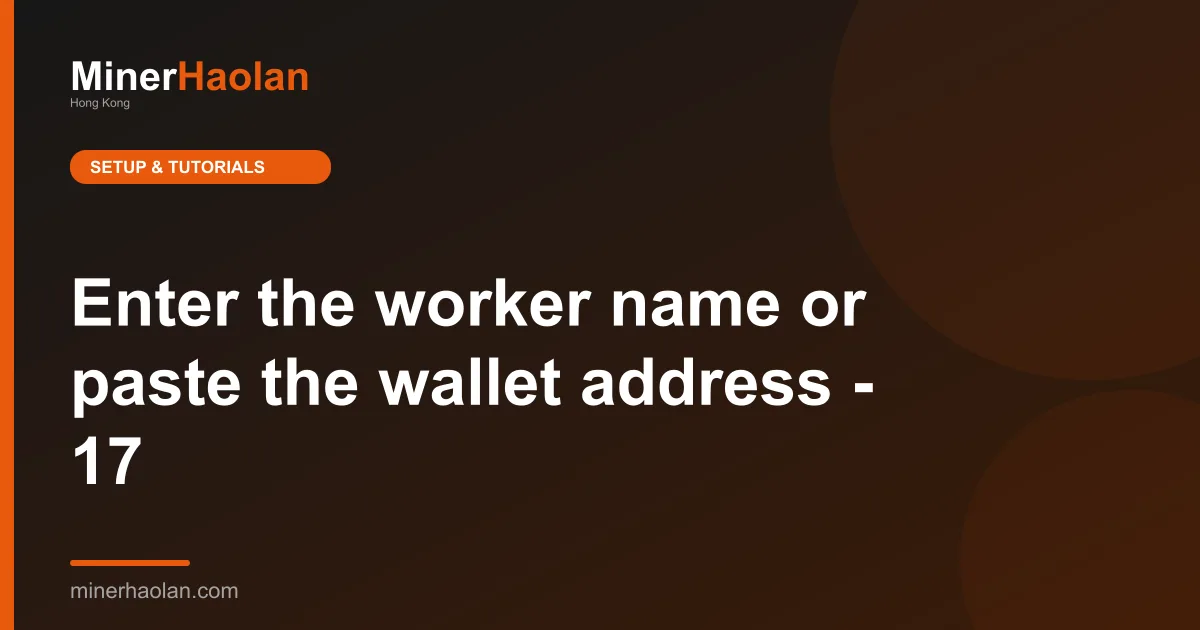 Enter the worker name or paste the wallet address - 17