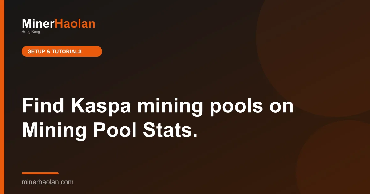 Find Kaspa mining pools on Mining Pool Stats.