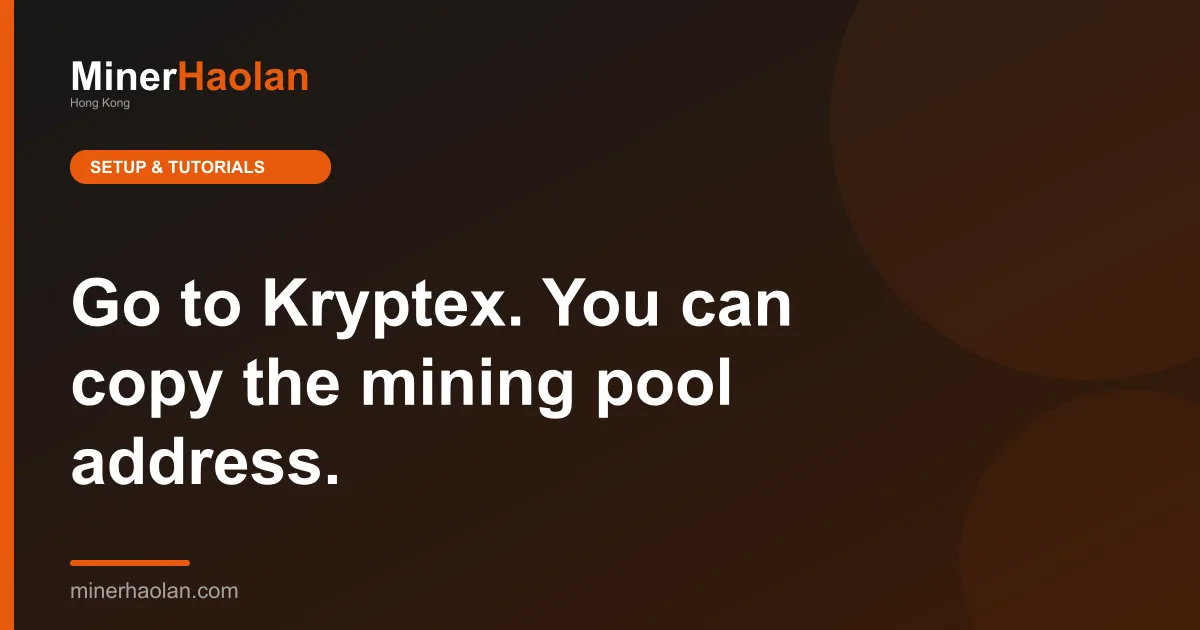 Go to Kryptex. You can copy the mining pool address.