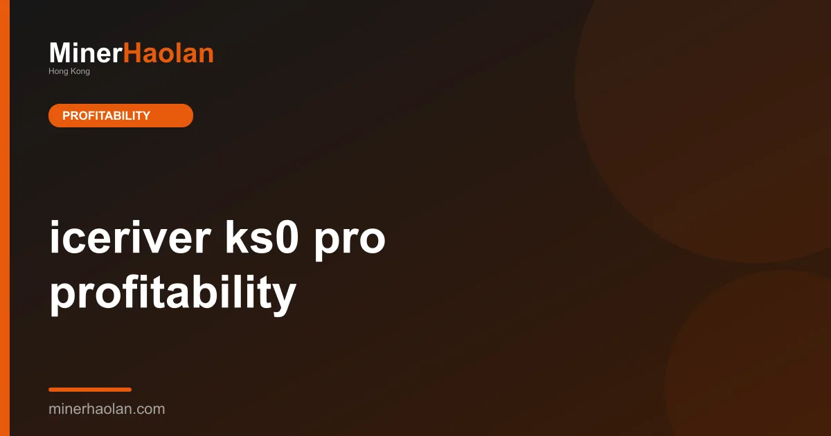 iceriver ks0 pro profitability
