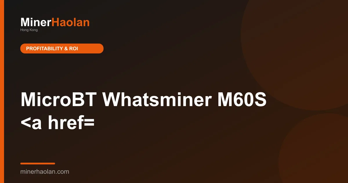 MicroBT Whatsminer M60S Bitcoin miner