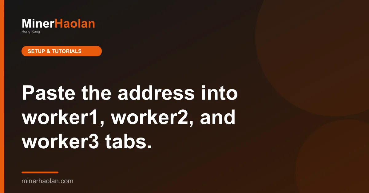 Paste the address into worker1, worker2, and worker3 tabs.