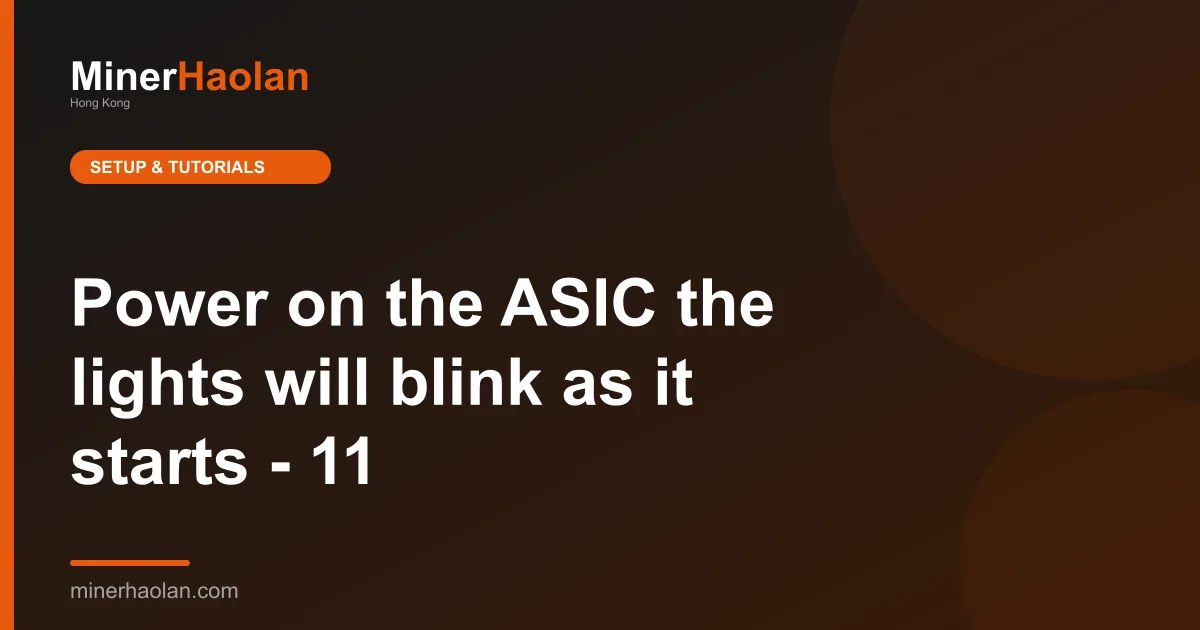 Power on the ASIC the lights will blink as it starts - 11