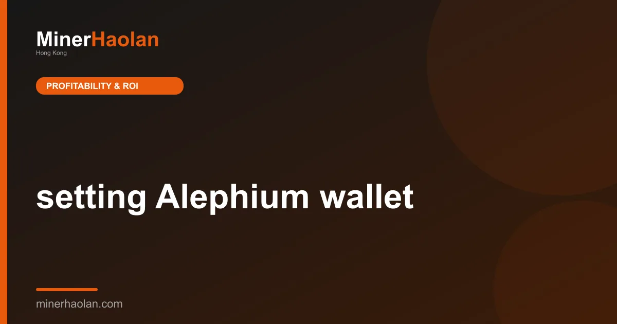 setting Alephium wallet