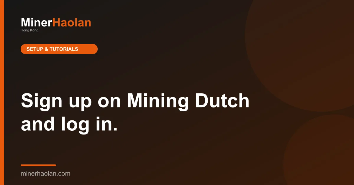 Sign up on Mining Dutch and log in.