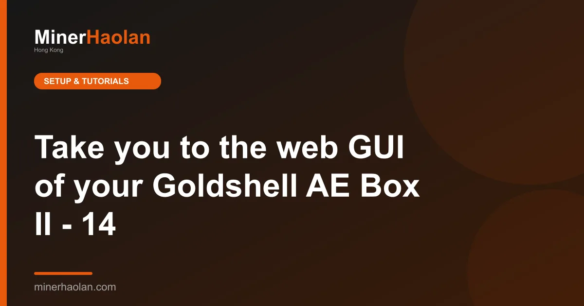 Take you to the web GUI of your Goldshell AE Box II - 14