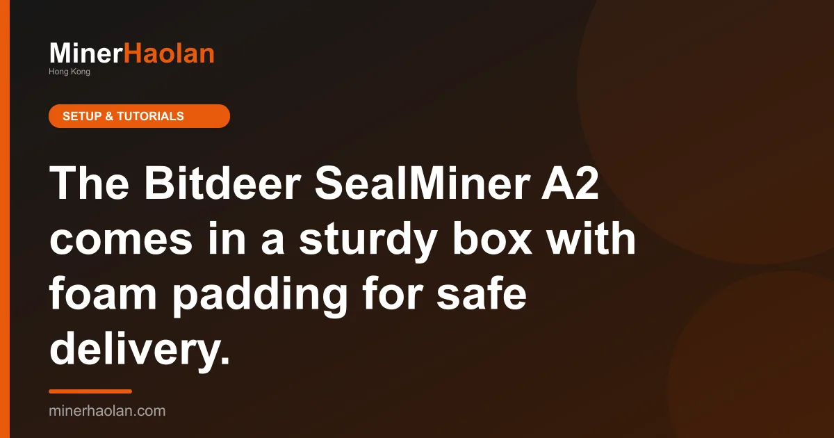 The Bitdeer SealMiner A2 comes in a sturdy box with foam padding for safe delivery.