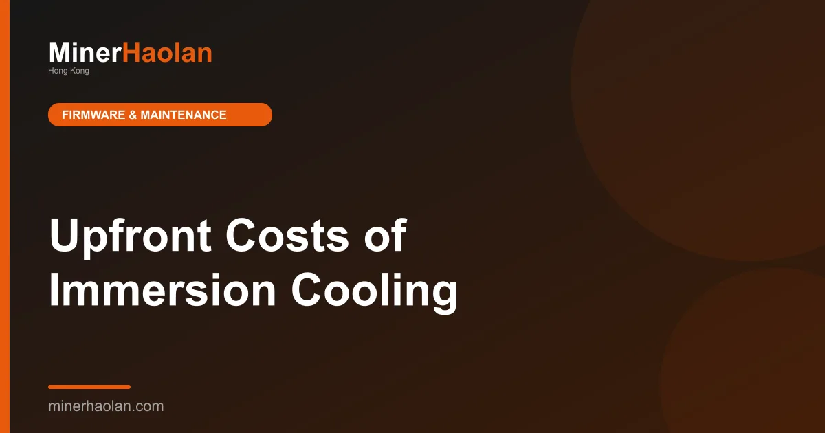 Upfront Costs of Immersion Cooling