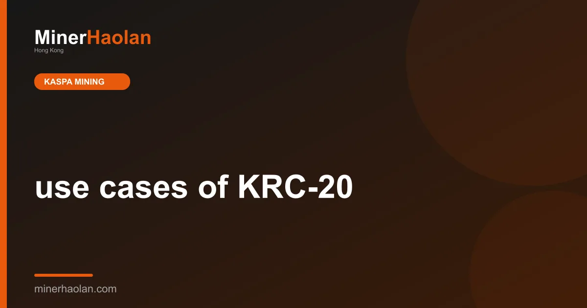 use cases of KRC-20