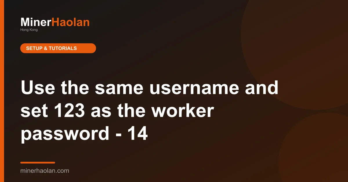 Use the same username and set 123 as the worker password - 14