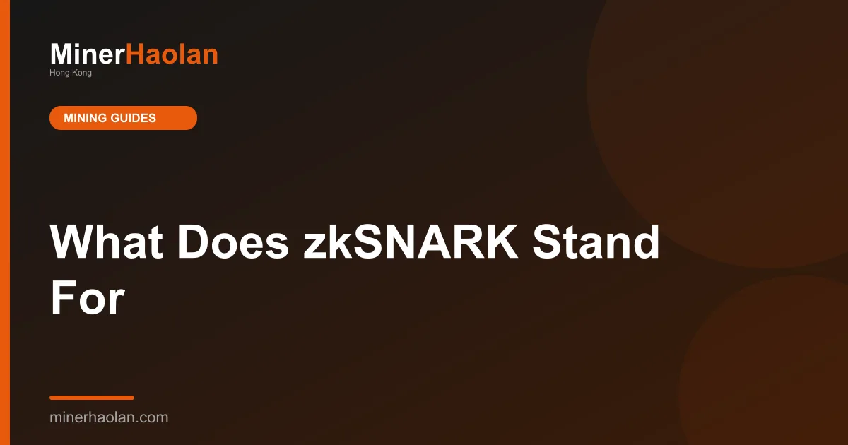 What Does zkSNARK Stand For