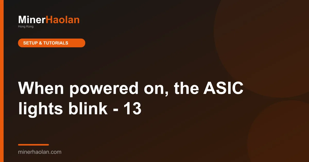 When powered on, the ASIC lights blink - 13