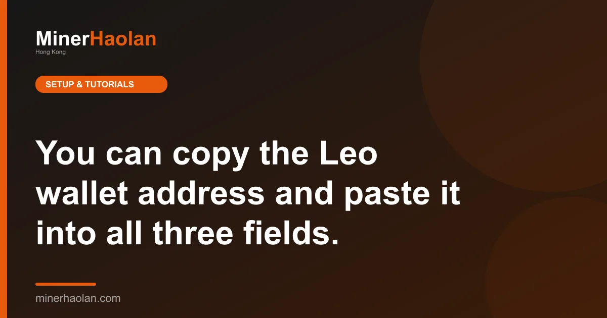 You can copy the Leo wallet address and paste it into all three fields.