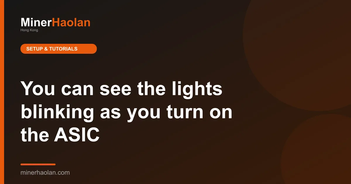 You can see the lights blinking as you turn on the ASIC