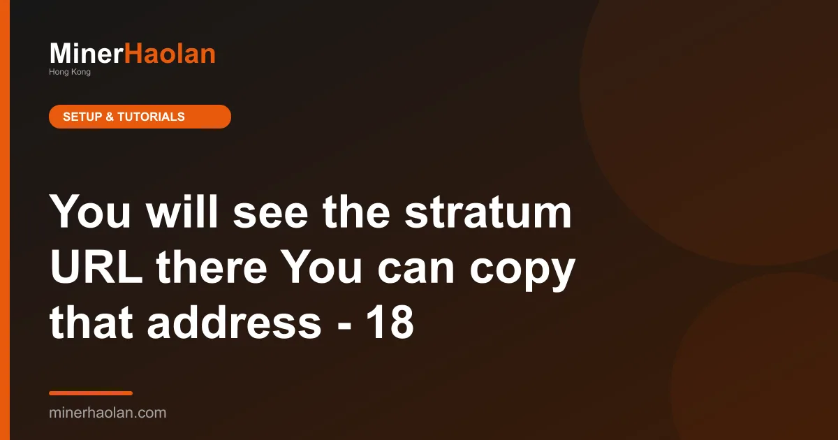 You will see the stratum URL there You can copy that address - 18