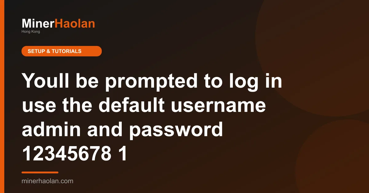 You'll be prompted to log in; use the default username “admin” and password “12345678”.
