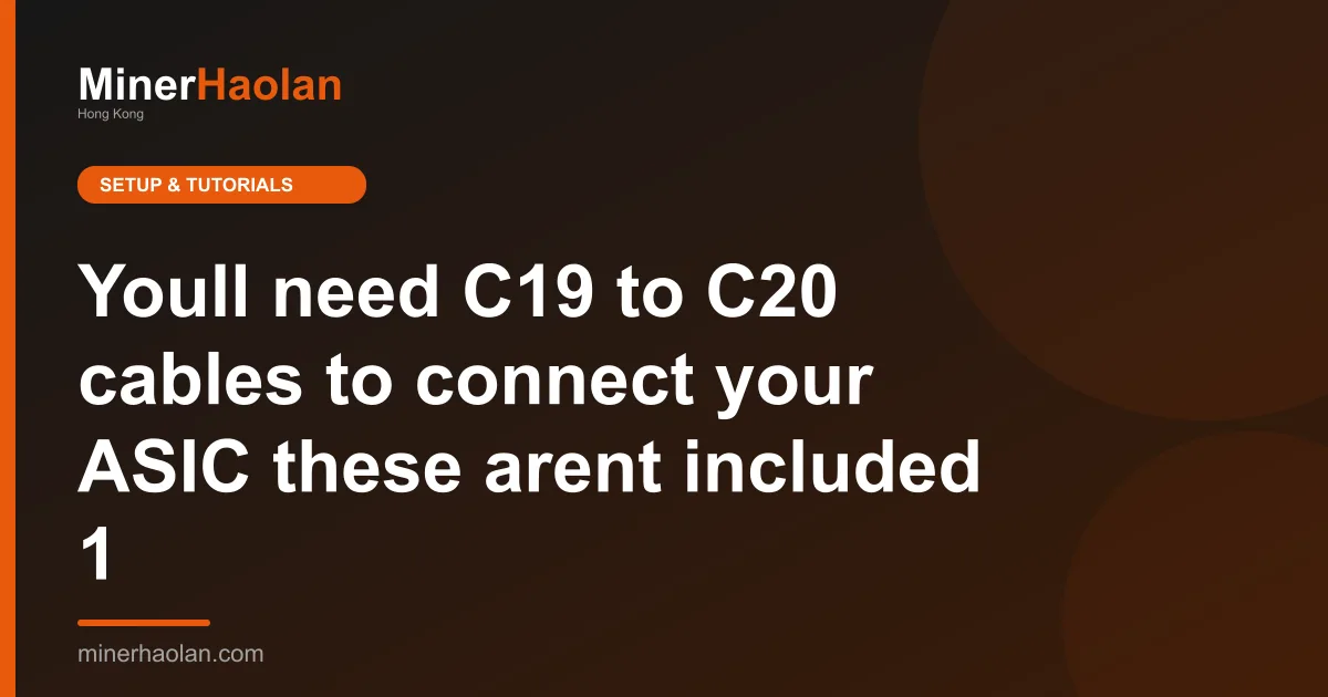 You'll need C19 to C20 cables to connect your ASIC; these aren't included