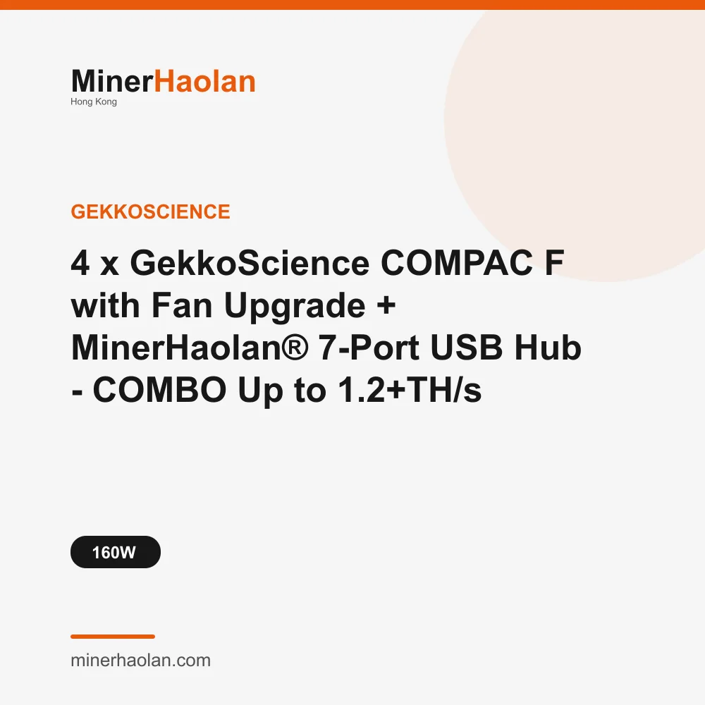 4 x GekkoScience COMPAC F with Fan Upgrade + MinerHaolan® 7-Port USB Hub - COMBO Up to 1.2+TH/s - thumbnail 2