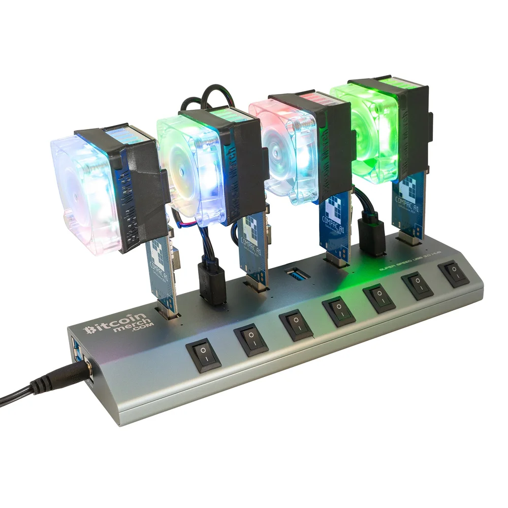 4 x GekkoScience COMPAC F with Fan Upgrade + MinerHaolan® 7-Port USB Hub - COMBO Up to 1.2+TH/s - thumbnail 3