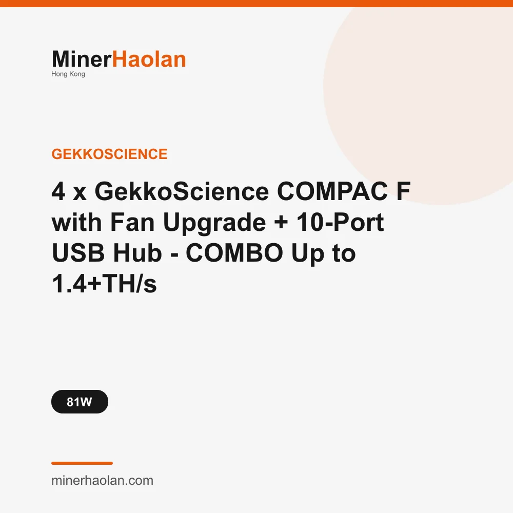 4 x GekkoScience COMPAC F with Fan Upgrade + 10-Port USB Hub - COMBO Up to 1.4+TH/s - thumbnail 2
