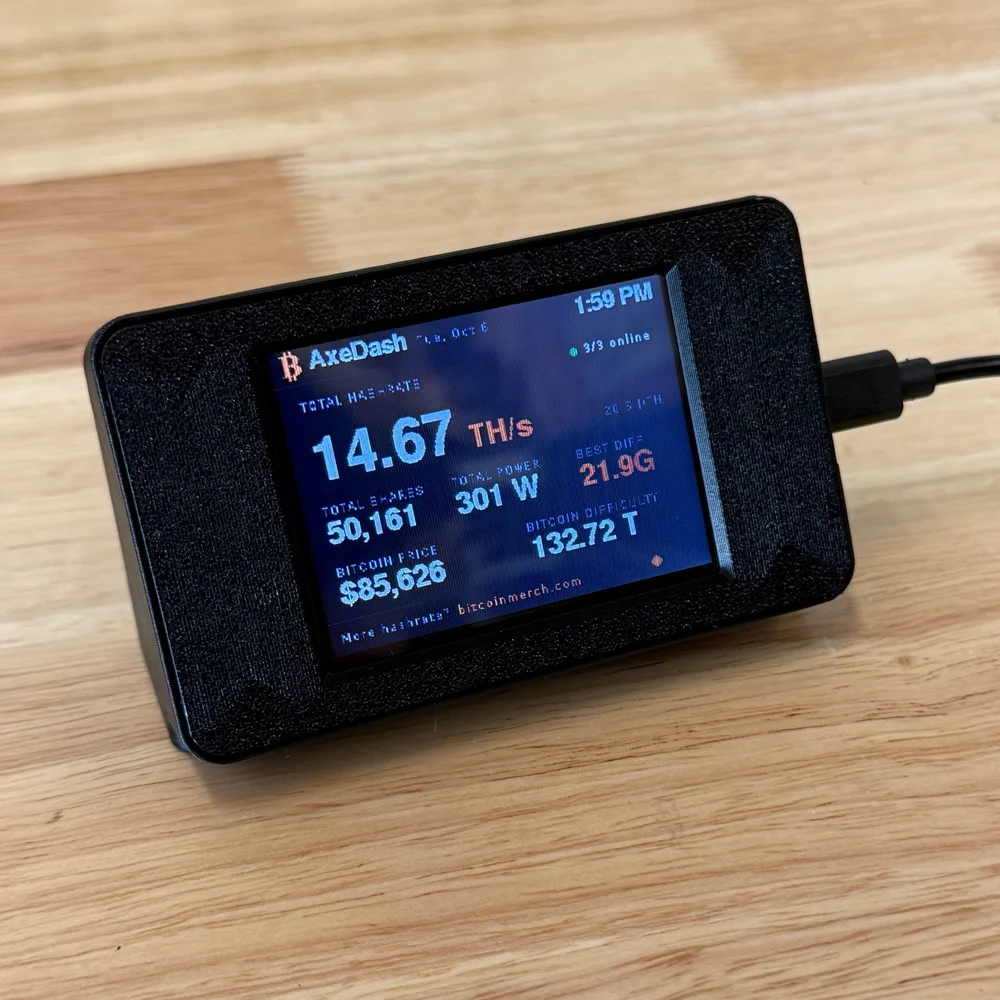 AxeDash: Desktop Display for Your Bitaxe Miners - View 1