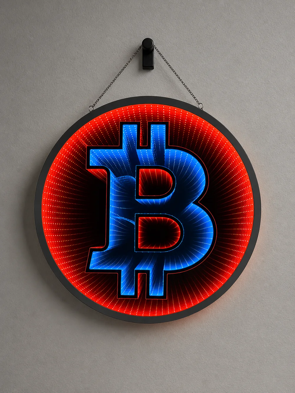 MinerHaolan Bitcoin Logo Lighted Infinity Mirror Wall Art - View 1