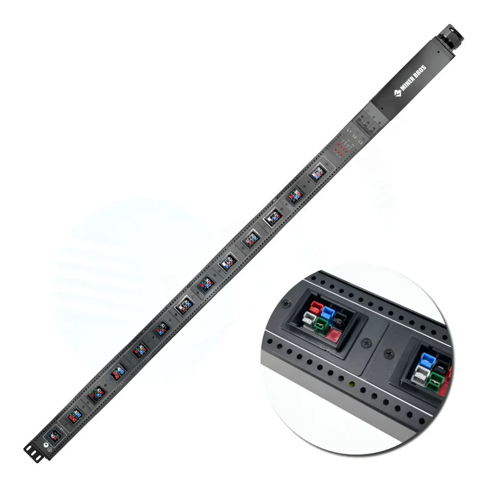 MinerHaolan CMB12P 100A 3-Phase Crypto Mining PDU – 415V, 72KW, 12 P34 Sockets (S21 & T21) - View 1