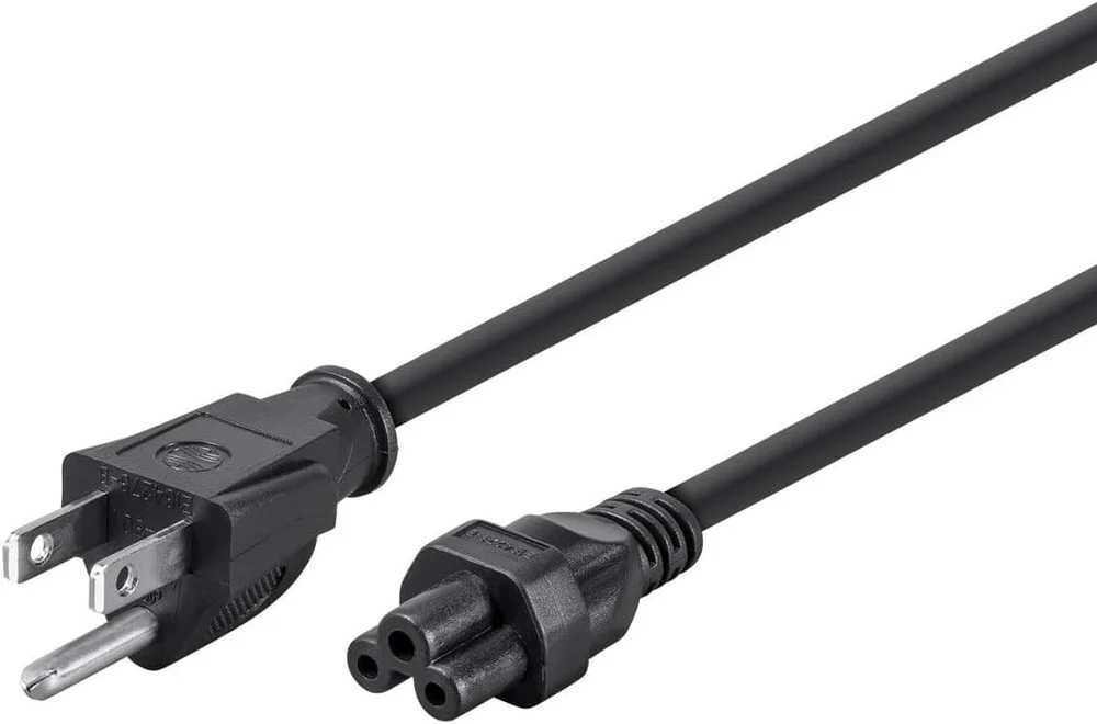 MinerHaolan Grounded AC Power Cord - 10 Amp, 125 Volt (NEMA 5-15P to IEC-320-C5), 18AWG, 3 Feet, Black - View 1