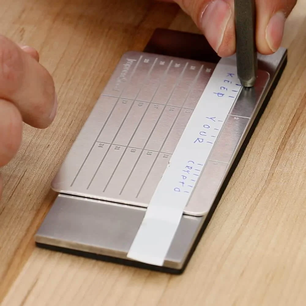 MinerHaolan ImpressSeed Wallet Seed Key Backup - Silver Aluminum Plate Stamping KIT - thumbnail 3