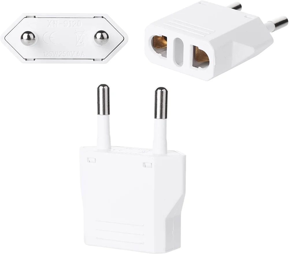 MinerHaolan Mining 220V Travel Power Adapter Grounded European Plug - Type E/F Outlet, Adaptor for USA to Europe EU Socket - View 1