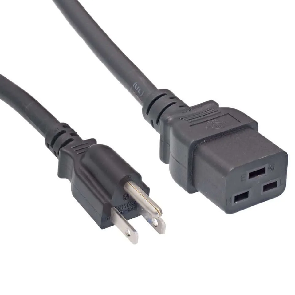 MinerHaolan NEMA 5-15P to C19 Heavy-Duty Power Cable, 15A 125V US Plug - 6ft - View 1