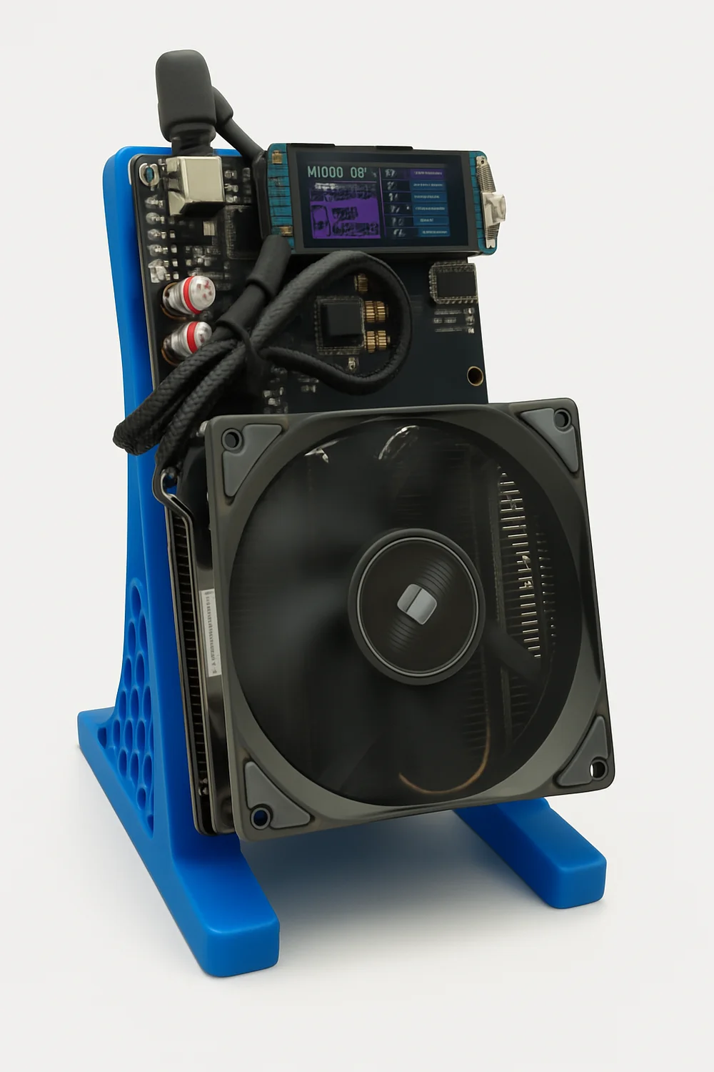 NerdMiner NerdQaxe++ 4.8-6TH/s Multi-Chip BTC Miner w Power Supply - thumbnail 3